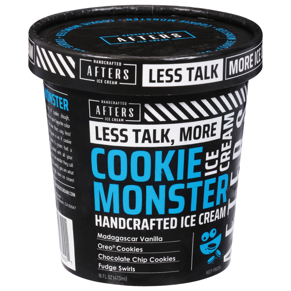 slide 9 of 9, Afters Ice Cream Handcrafted Cookie Monster Ice Cream 16 fl oz, 16 oz