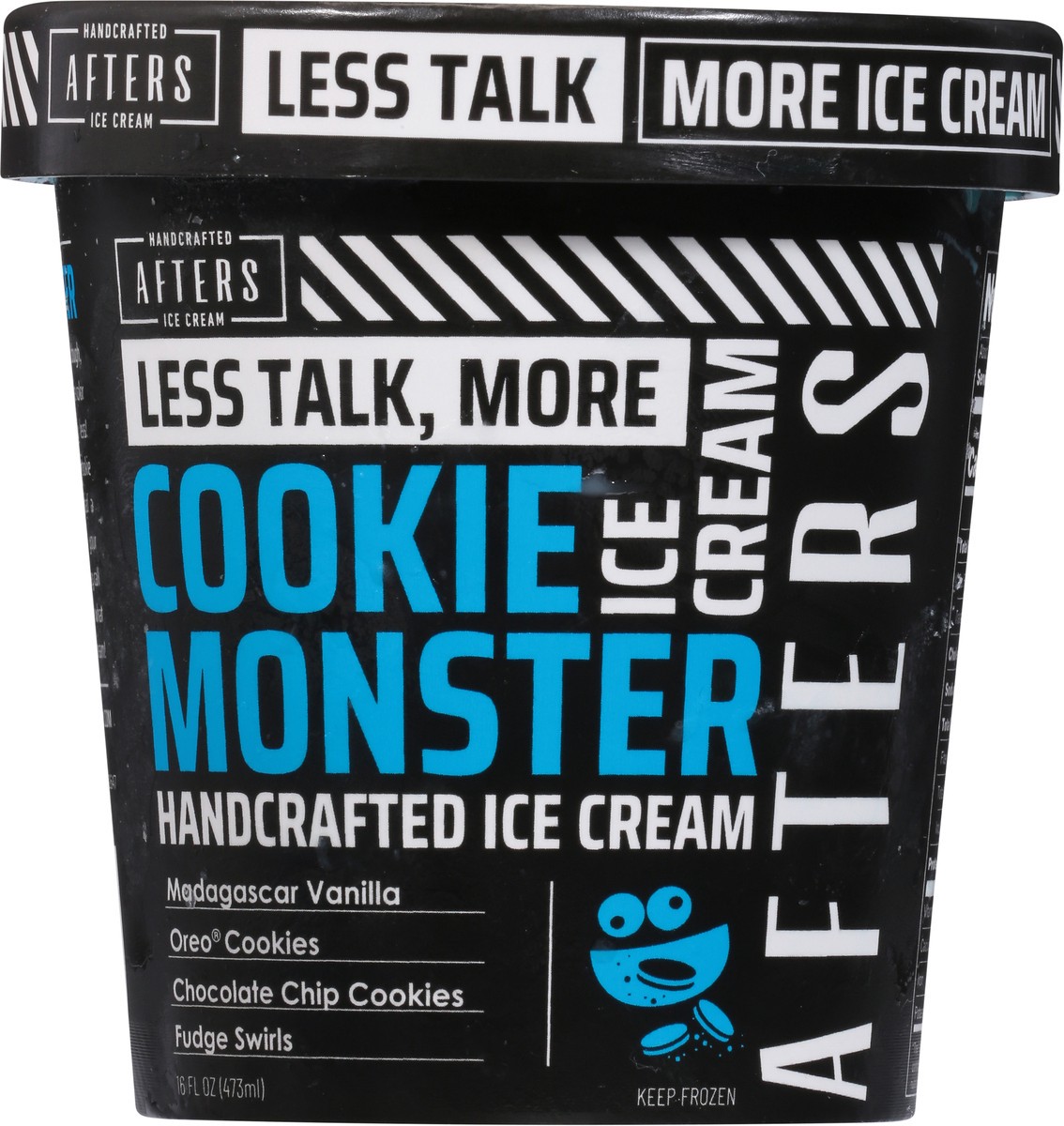 slide 5 of 9, Afters Ice Cream Handcrafted Cookie Monster Ice Cream 16 fl oz, 16 oz
