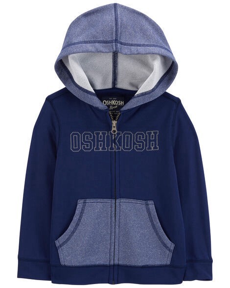 slide 1 of 2, Baby OshKosh Logo Zip Jacket Blue 18M, 1 ct