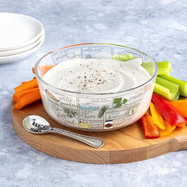 slide 1 of 1, Mud Pie Ranch Dressing Bowl And Spoon, 2 Piece Set, 1 ct