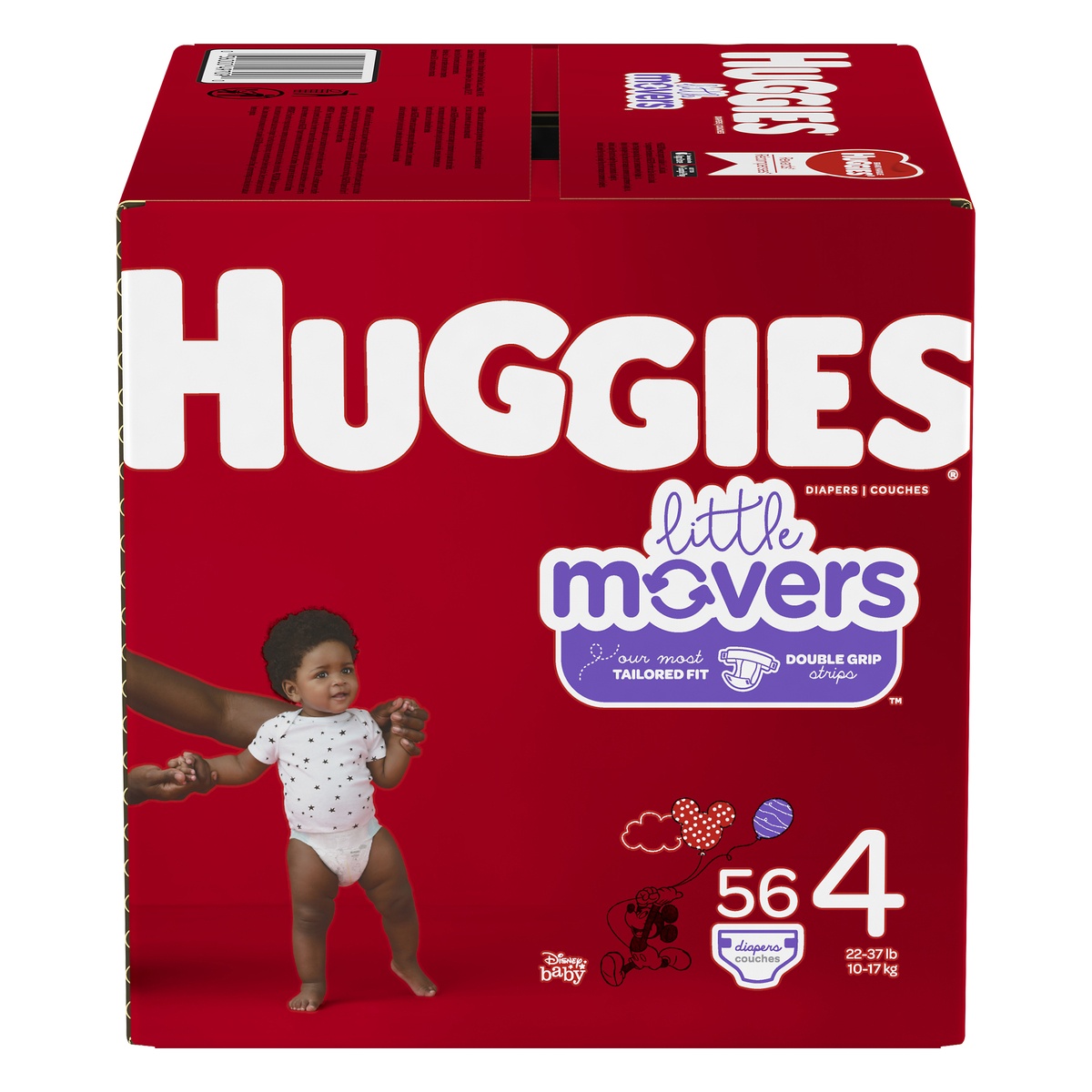 slide 1 of 3, Huggies Little Movers Size 4 Diapers, 56 ct