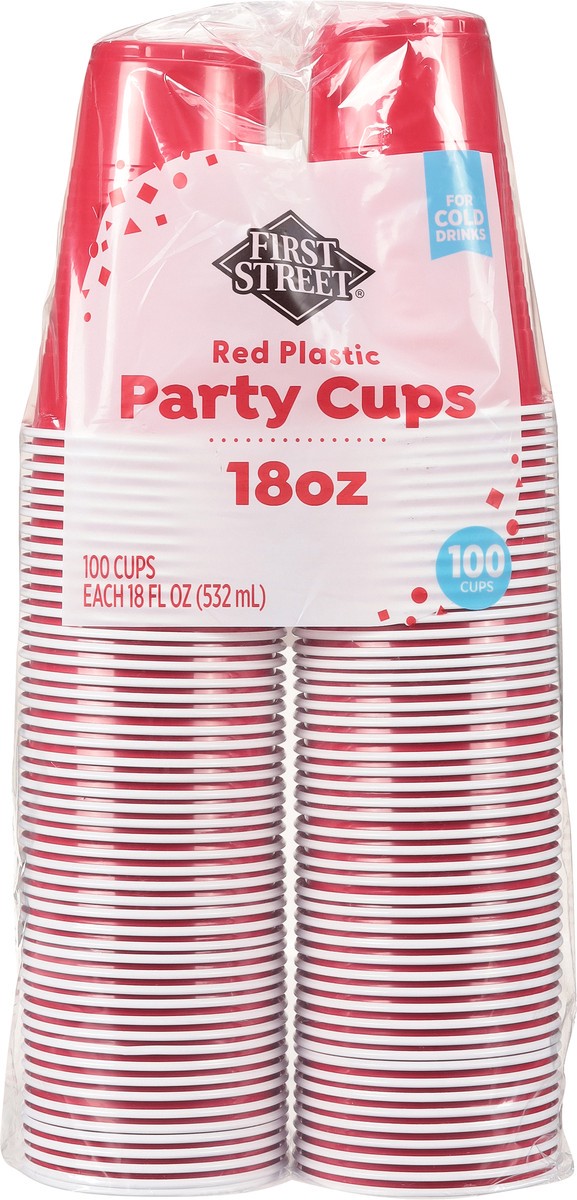 slide 8 of 10, First Street Fs Red Party Cups 18 Oz, 100 ct