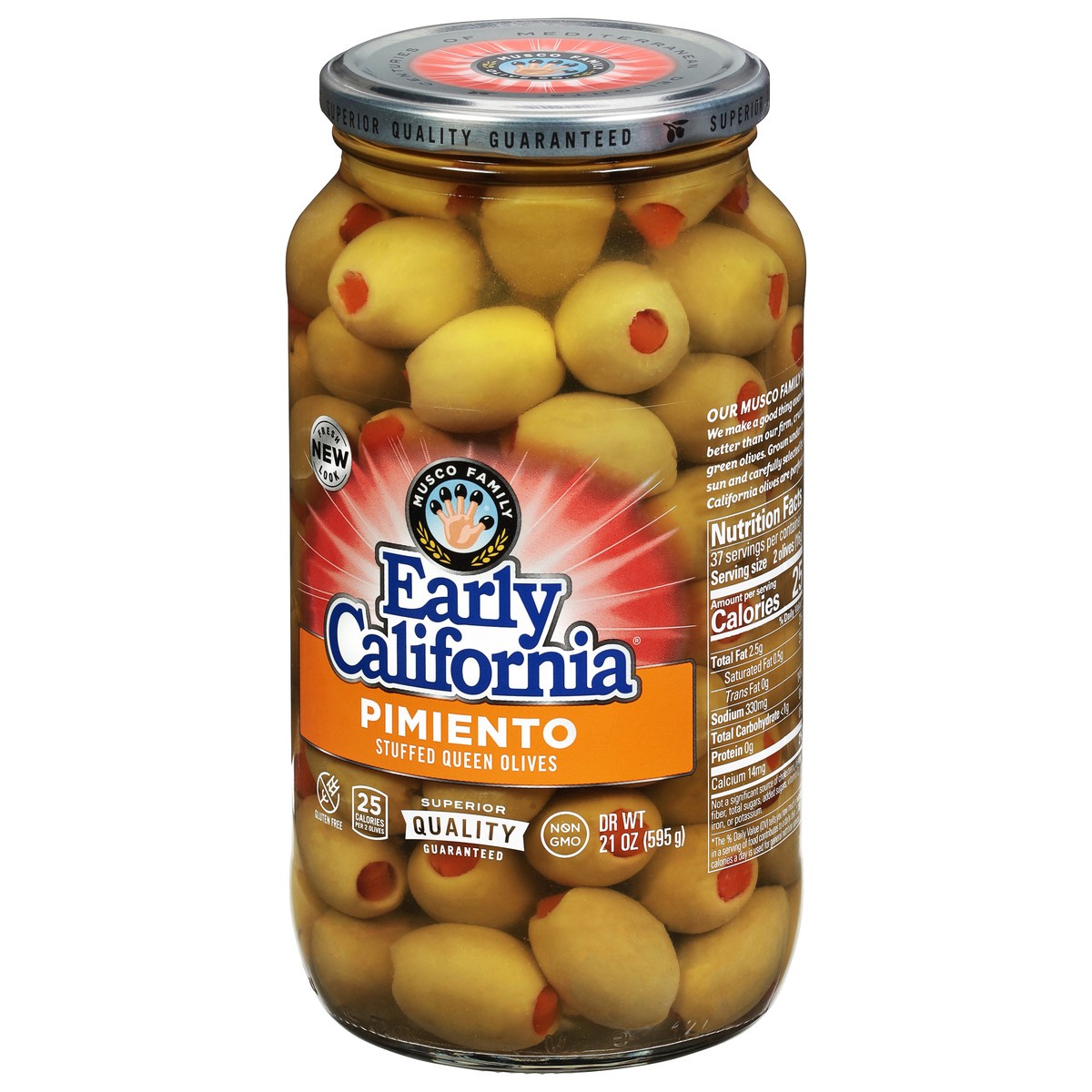 slide 3 of 9, Early California Stuffed Pimento Queen Olives, 21 oz