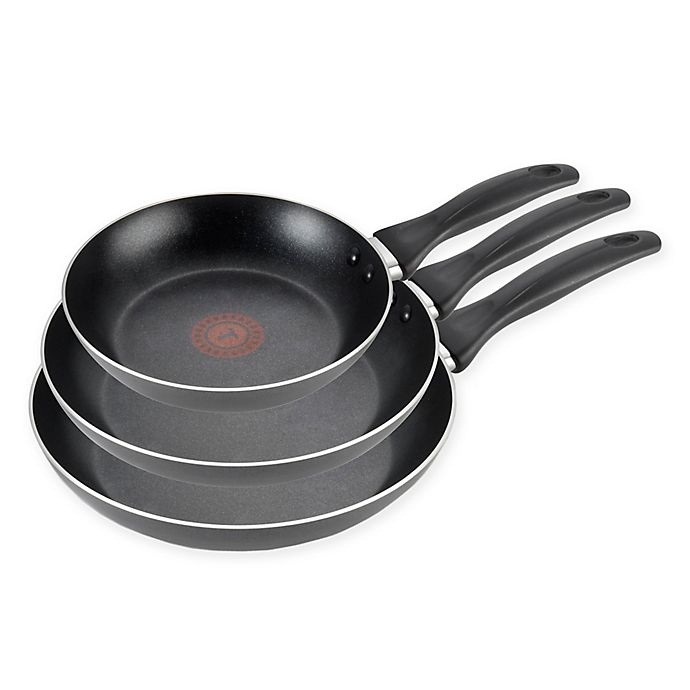 slide 1 of 7, T-fal Pure Cook Nonstick Aluminum Fry Pan Set - Black, 3 ct