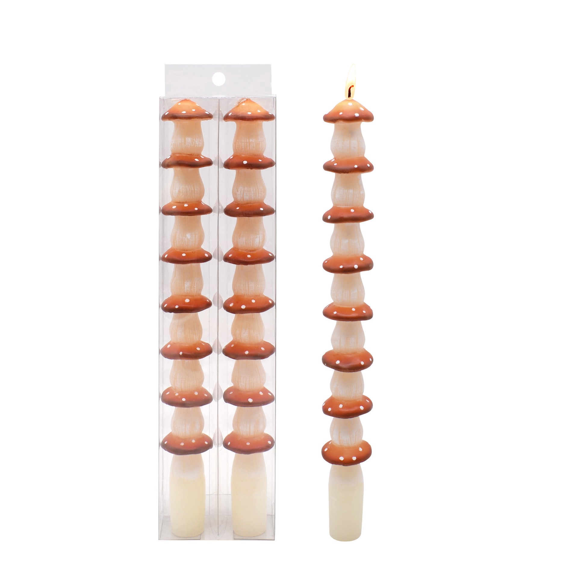 slide 2 of 3, 10" Mushroom Taper Candles, 2ct. By Ashland, 2 ct
