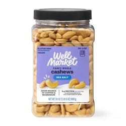 Well Market Roasted Sea Salted Cashews, 24 oz