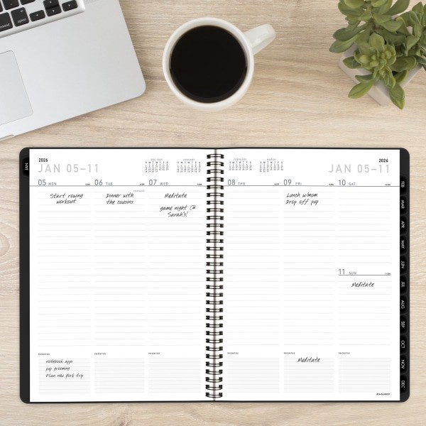 slide 5 of 10, AT-A-GLANCE® Contemporary Lite 2026 Weekly Monthly Planner, Black, Large, 8 1/4"" x 11"", 1 ct