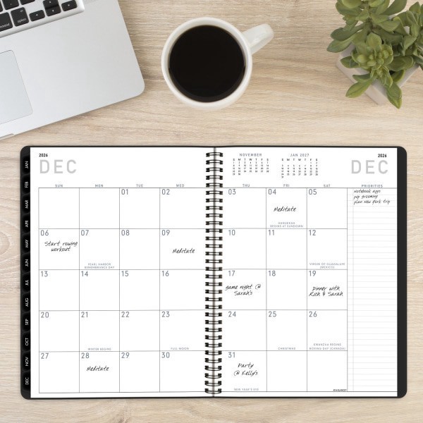 slide 10 of 10, AT-A-GLANCE® Contemporary Lite 2026 Weekly Monthly Planner, Black, Large, 8 1/4"" x 11"", 1 ct