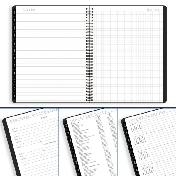 slide 3 of 10, AT-A-GLANCE® Contemporary Lite 2026 Weekly Monthly Planner, Black, Large, 8 1/4"" x 11"", 1 ct