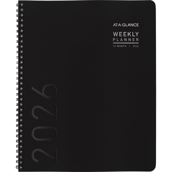 slide 2 of 10, AT-A-GLANCE® Contemporary Lite 2026 Weekly Monthly Planner, Black, Large, 8 1/4"" x 11"", 1 ct