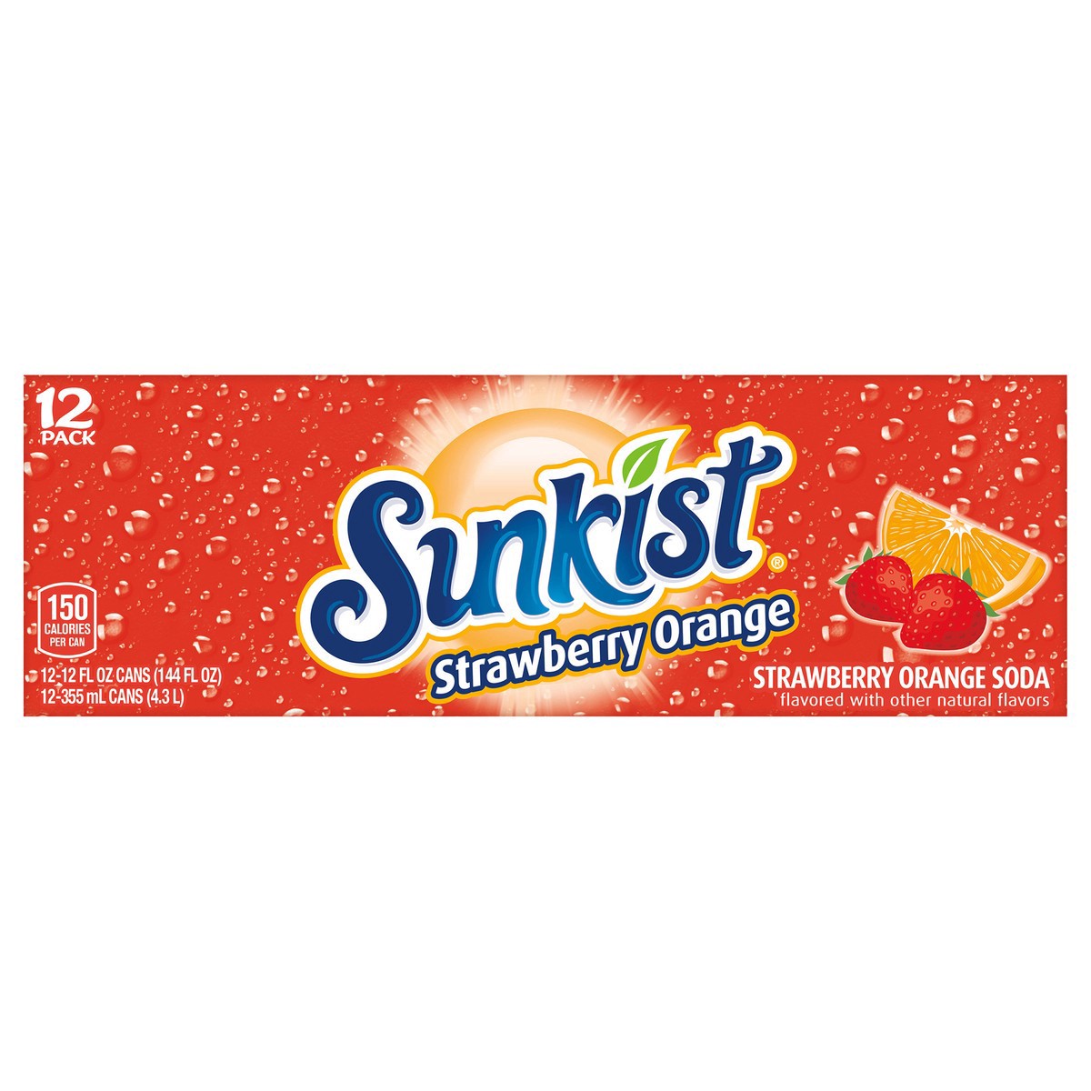slide 8 of 11, Sunkist Strawberry Orange 12Pk 12 Ounce, 12 ct; 12 fl oz
