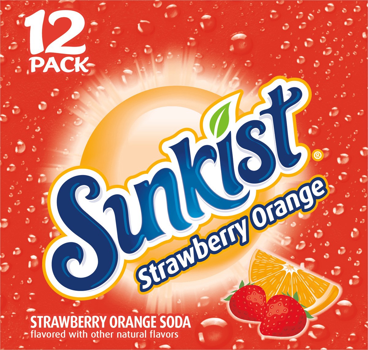 slide 2 of 11, Sunkist Strawberry Orange 12Pk 12 Ounce, 12 ct; 12 fl oz