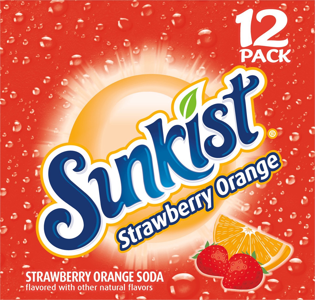slide 7 of 11, Sunkist Strawberry Orange 12Pk 12 Ounce, 12 ct; 12 fl oz