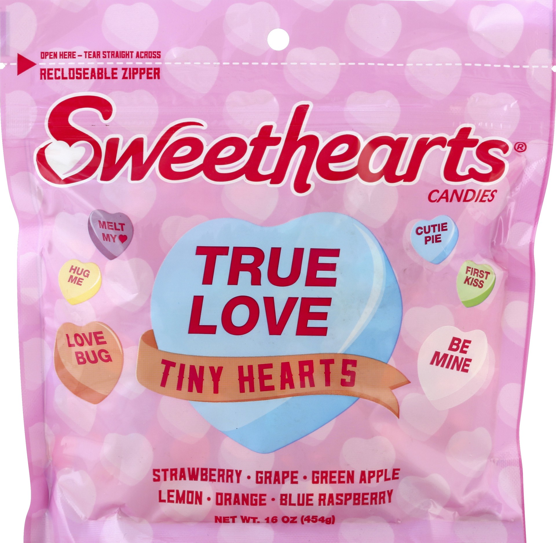 slide 1 of 1, Sweethearts Necco Valentine's Sweetheart Standup Bag, 16 oz