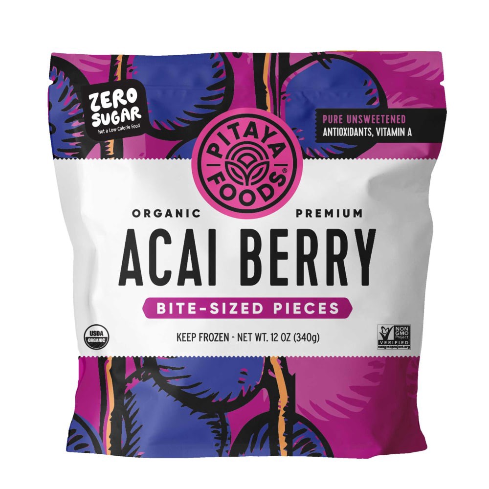 slide 2 of 2, Pitaya Foods® Organic Acai Berry Unsweetened Bite Sized Pieces, 12 oz