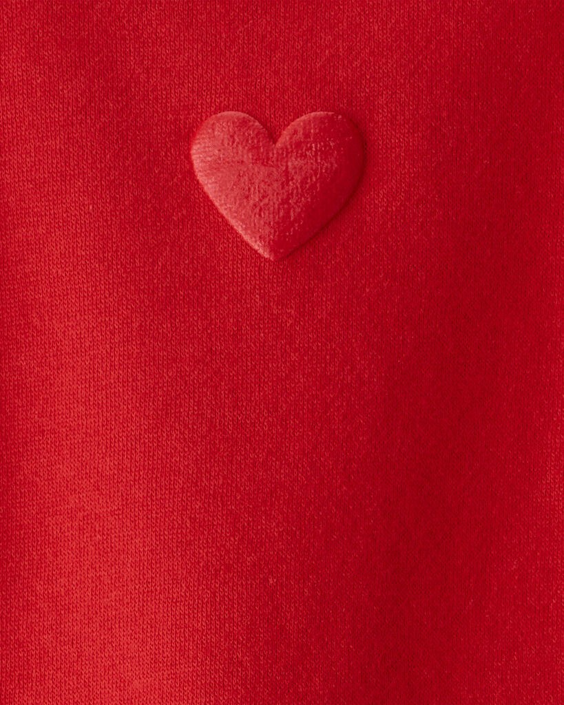 slide 3 of 3, Carter's Baby Girl Heart Fleece Sweatshirt - Red Red 3M, 1 ct