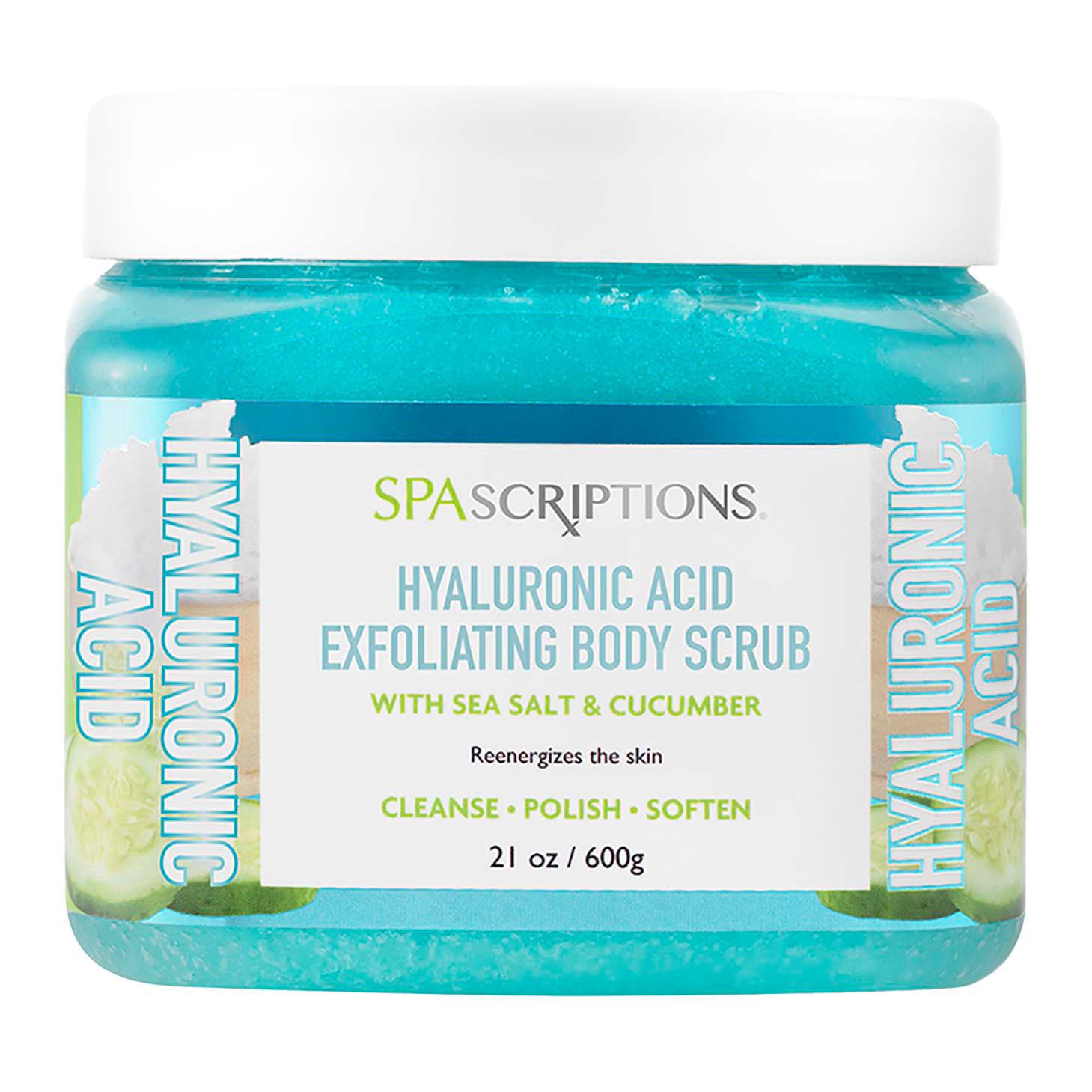 slide 1 of 1, SpaScriptions Hyaluronic Acid Exfoliating Body Scrub, 21 oz