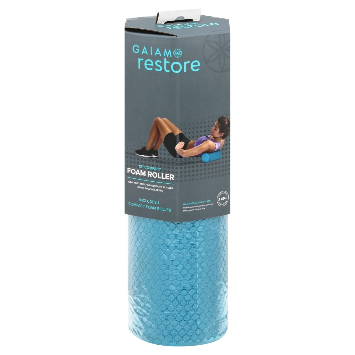slide 1 of 1, Gaiam Restore 12 Inch Compact Foam Roller 1 ea, 1 ea