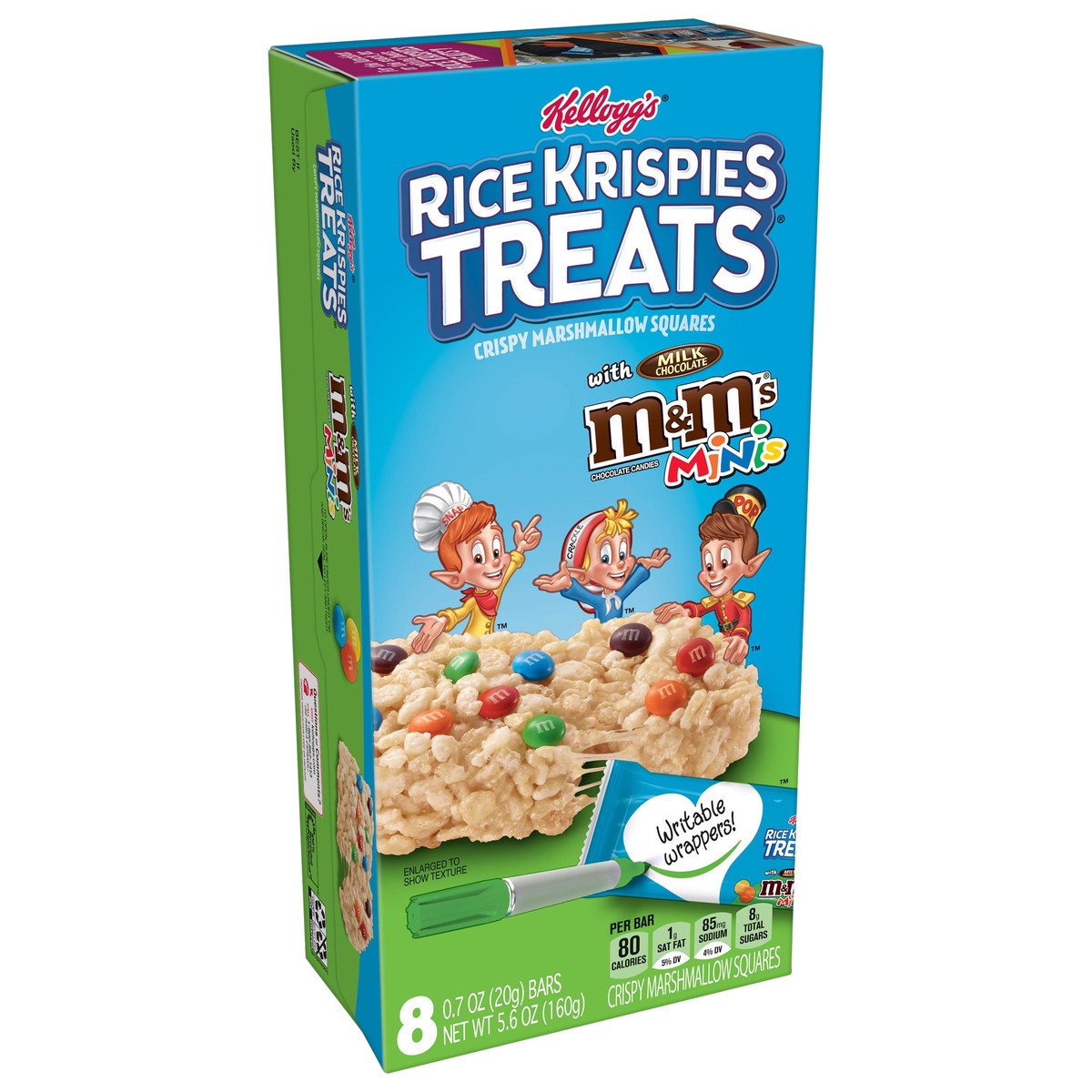 slide 2 of 13, Rice Krispies Treats Kellogg's Rice Krispies Treats Marshmallow Snack Bars, M&M's Minis, 5.6 oz, 8 Count, 5.6 oz