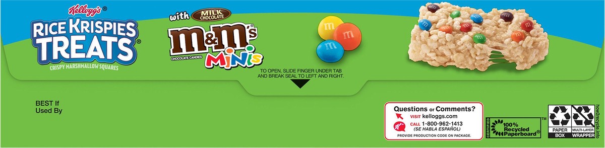 slide 7 of 13, Rice Krispies Treats Kellogg's Rice Krispies Treats Marshmallow Snack Bars, M&M's Minis, 5.6 oz, 8 Count, 5.6 oz