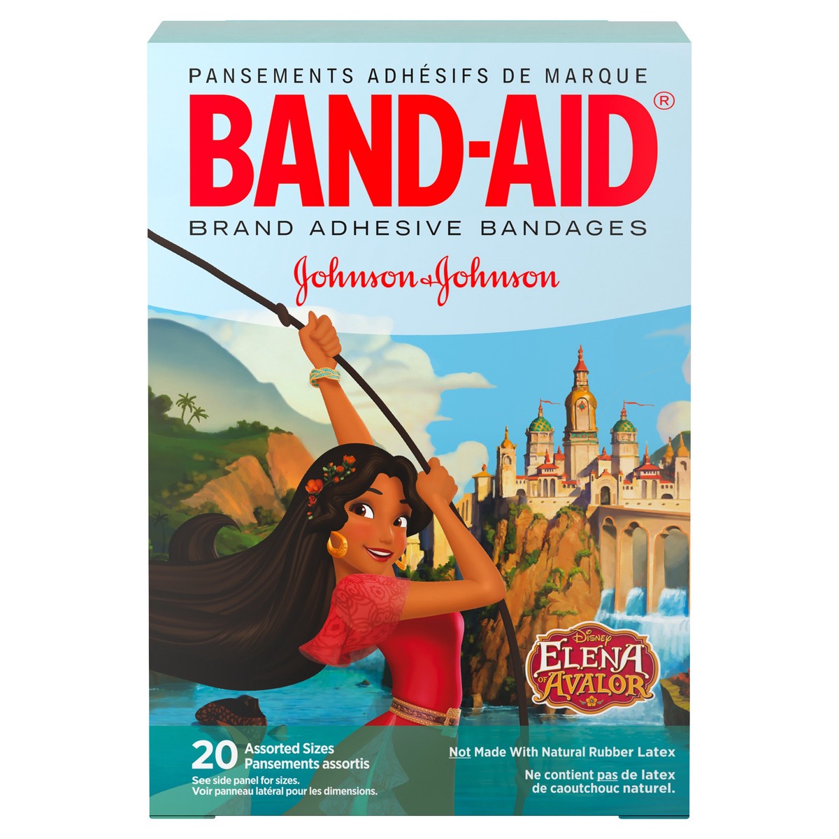 slide 1 of 8, BAND-AID Adhesive Bandages, featuring Disney Junior Elena of Avalor Characters for Kids, Assorted Sizes, 20 ct, 20 ct