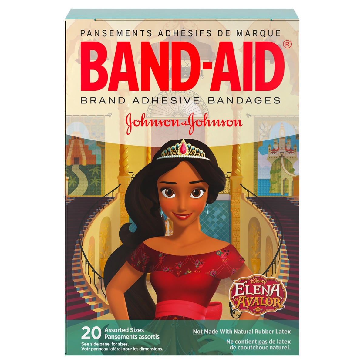 slide 8 of 8, BAND-AID Adhesive Bandages, featuring Disney Junior Elena of Avalor Characters for Kids, Assorted Sizes, 20 ct, 20 ct