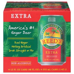 Reed's Extra Non-Alcoholic America's Original Ginger Beer 4 - 12 fl oz Cans