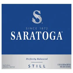 Saratoga Still Spring Water, 28 fl oz, Pack of 12