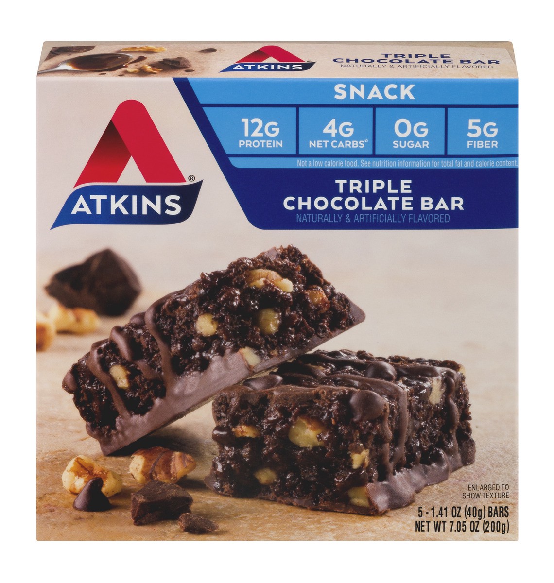 slide 1 of 9, Atkins Triple Chocolat Snack Bar 5Pk, 7.05 oz