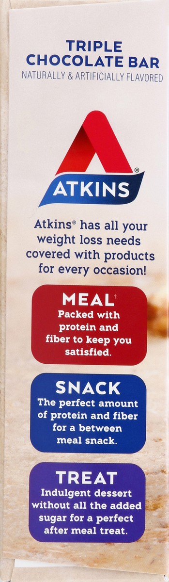 slide 7 of 9, Atkins Triple Chocolat Snack Bar 5Pk, 7.05 oz