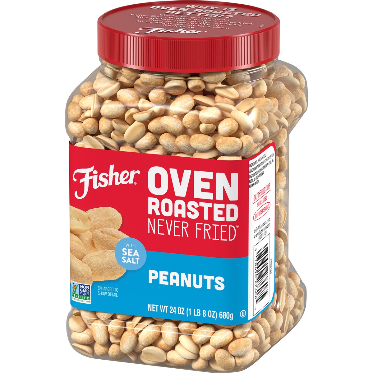 slide 4 of 16, Fisher Oven Roasted Peanuts, 24 oz