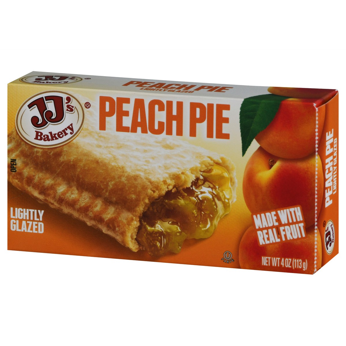 slide 8 of 13, JJ's Bakery Lightly Glazed Peach Pie 4 oz, 4 oz