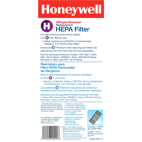 slide 8 of 13, Honeywell True HEPA Allergen Remover Replacement Filter H, 1 ct