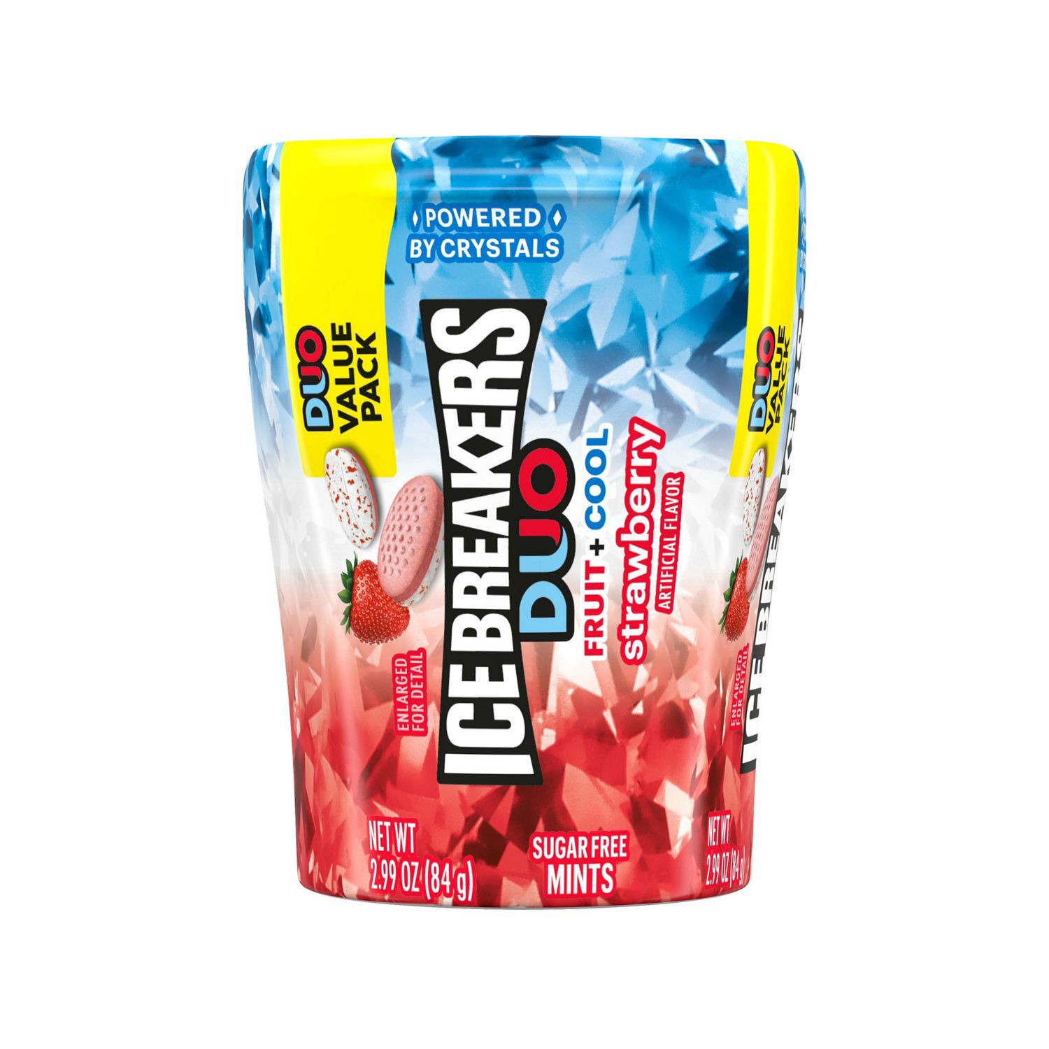 slide 1 of 1, Ice Breakers Duo Fruit Plus Cool Strawberry Flavored Sugar Free Mints Bottle, 2.99 oz, 2.99 oz