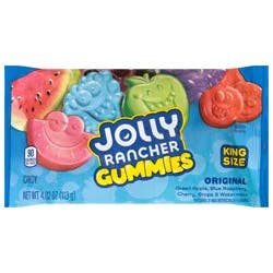 Jolly Rancher Gummies Assorted Fruit Flavored King Size Candy Bag, 4.02 oz