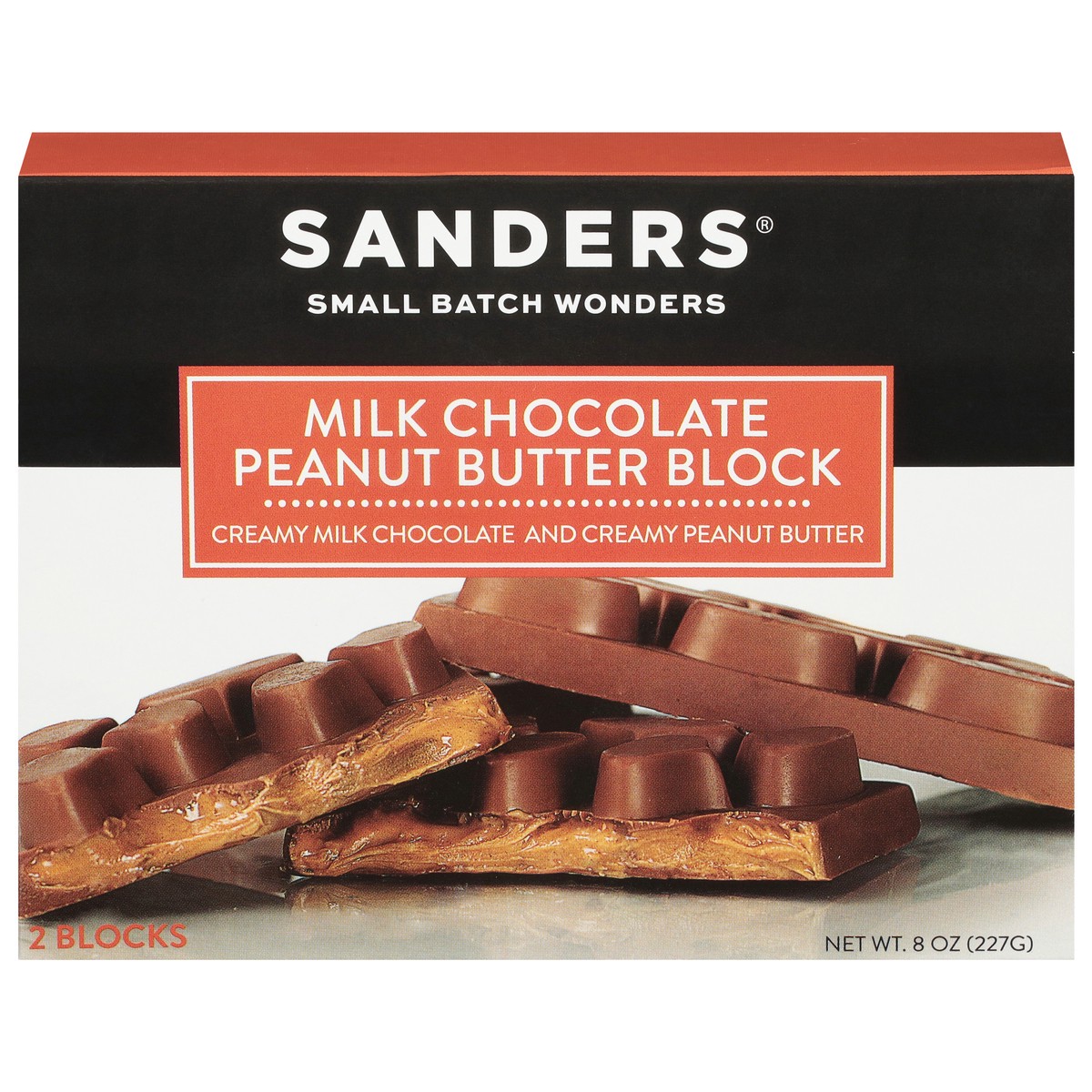 slide 1 of 9, Sanders Milk Chocolate Peanut Butter Block 2 ea, 2 ct