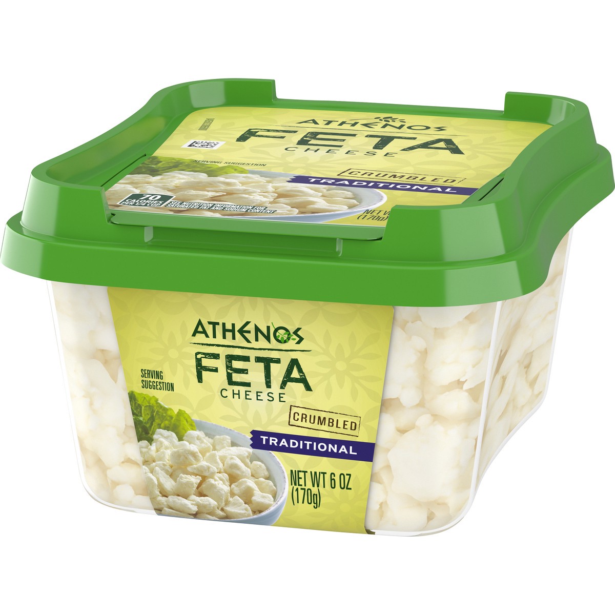 slide 3 of 9, Athenos Traditional Crumbled Feta Cheese, 6 oz Tub, 6 oz