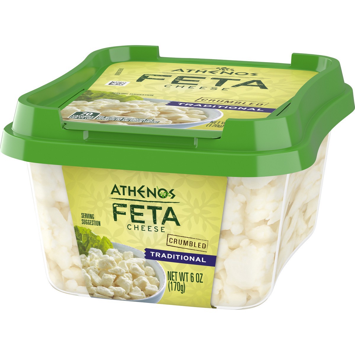 slide 5 of 9, Athenos Traditional Crumbled Feta Cheese, 6 oz Tub, 6 oz