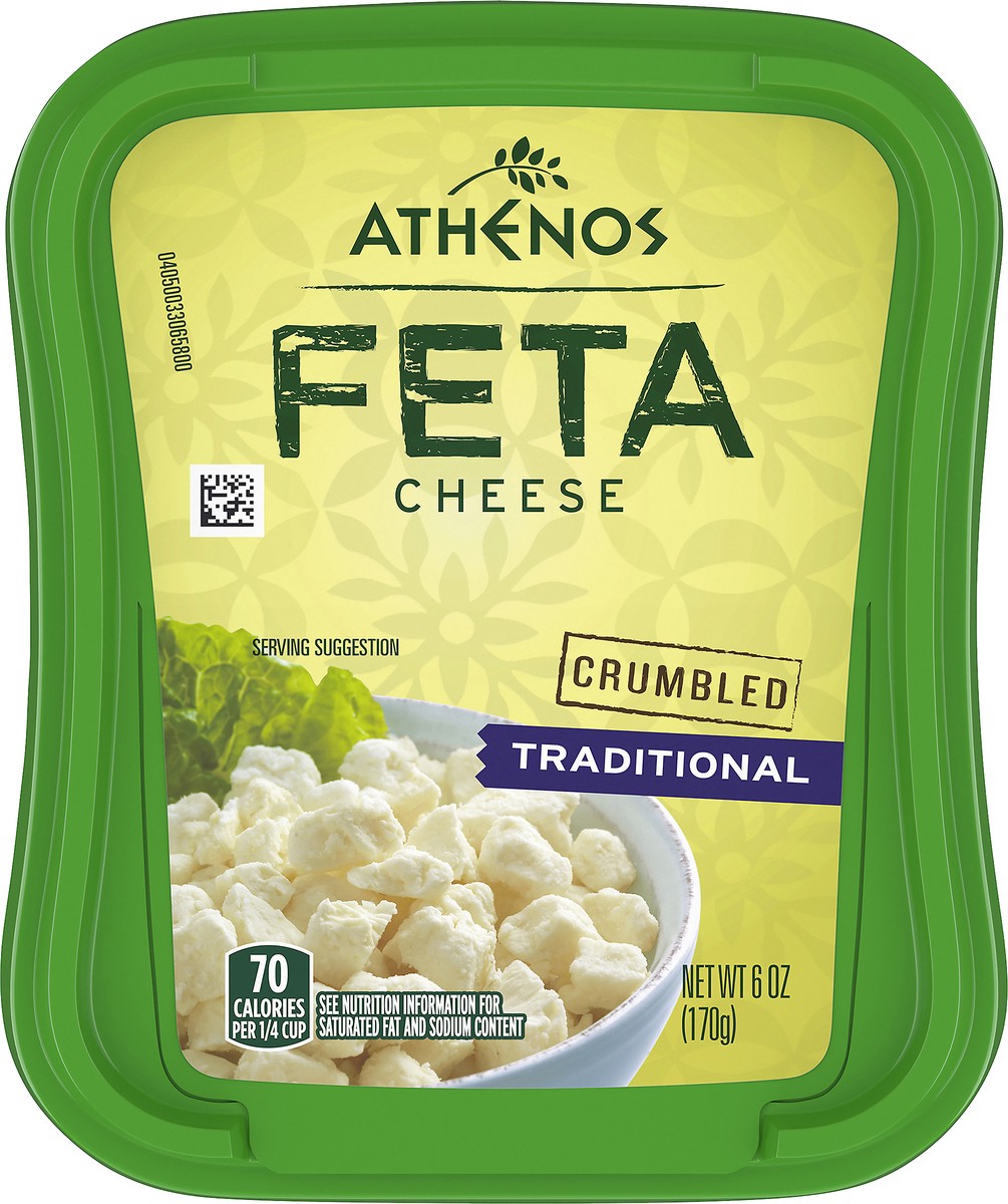 slide 9 of 9, Athenos Traditional Crumbled Feta Cheese, 6 oz Tub, 6 oz