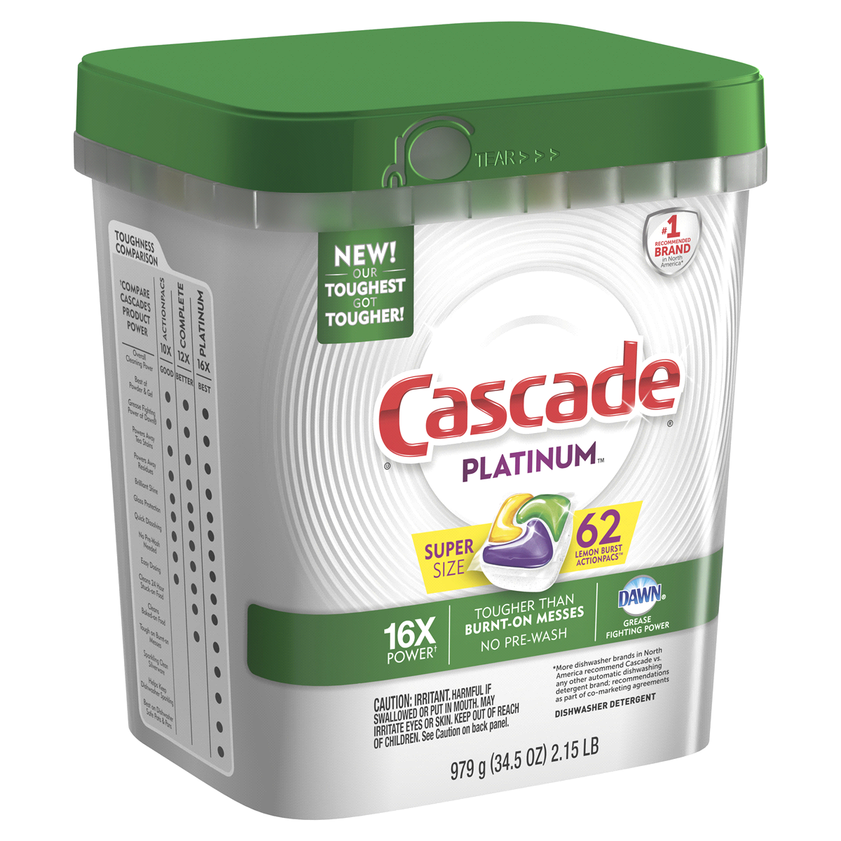 Cascade Platinum Lemon Dishwasher Detergent Pacs 62 ct Shipt
