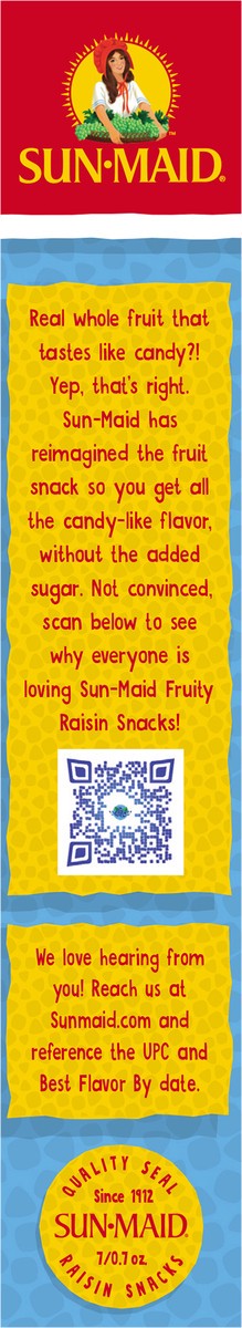 slide 5 of 7, Sun-Maid Fruity Raisin Snacks Sour Blue Raspberry 7-Count Box/.7oz Pouches, 7 ct