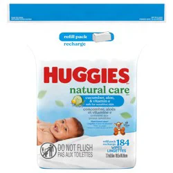 Huggies Natural Care Cucumber, Aloe and Vitamin E Baby Wipes, Scented, 1 Refill Pack (184 Wipes Total)