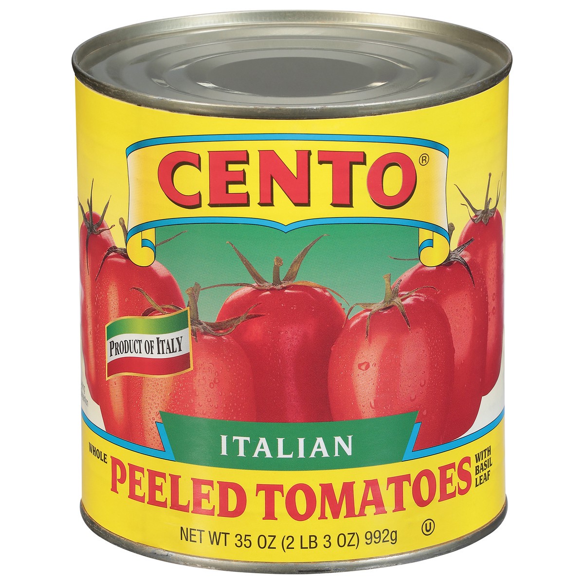 slide 1 of 9, Cento Tomatoes, Italian, with Basil Leaf, Peeled, 35 oz