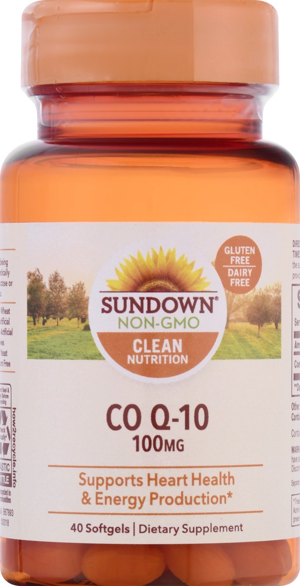 slide 1 of 12, Sundown Non-GMO 100 mg Softgels Co Q-10 40 ea, 40 ct