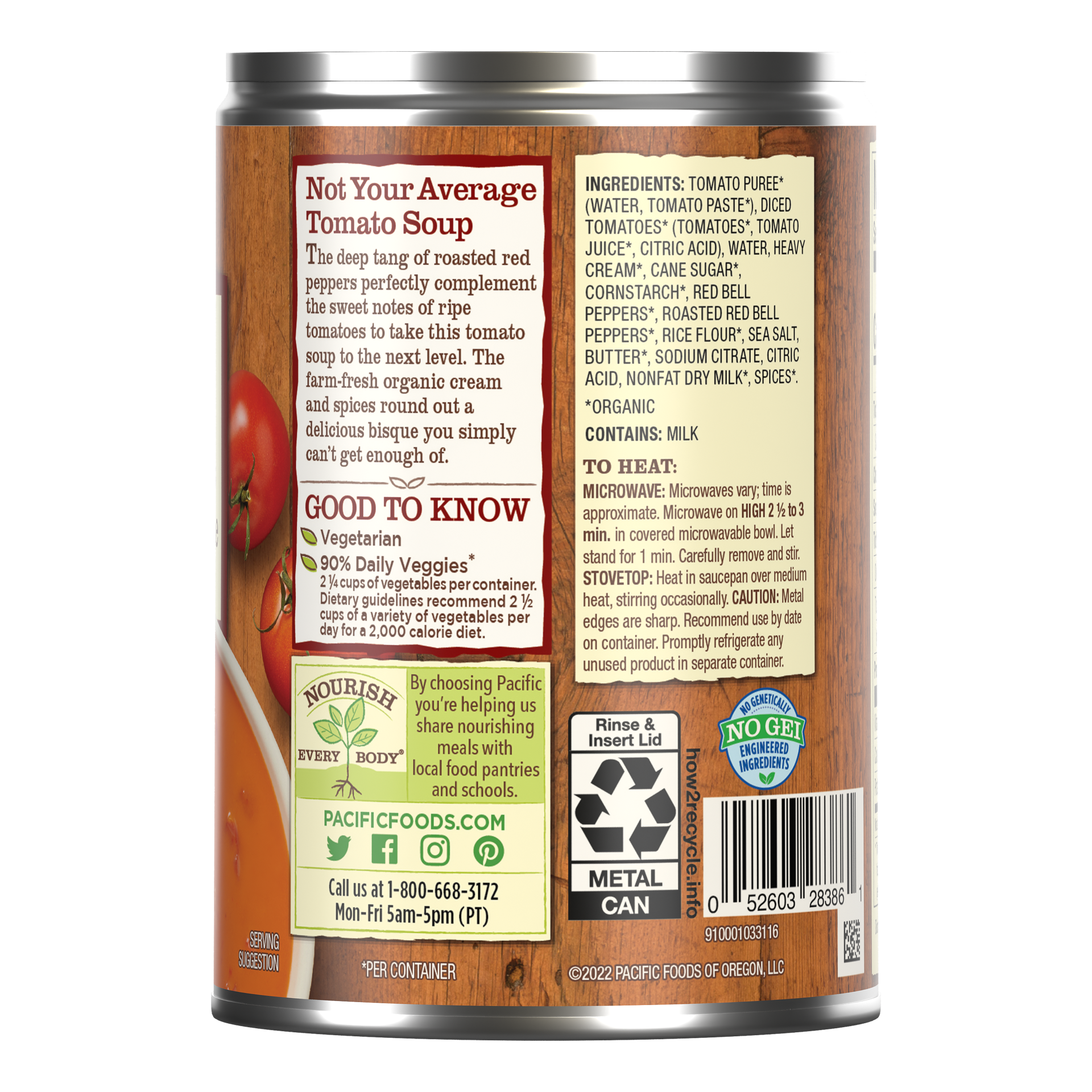 slide 4 of 5, Pacific Foods Organic Roasted Red Pepper and Tomato Bisque Soup, 16.3 oz Can, 16.3 oz