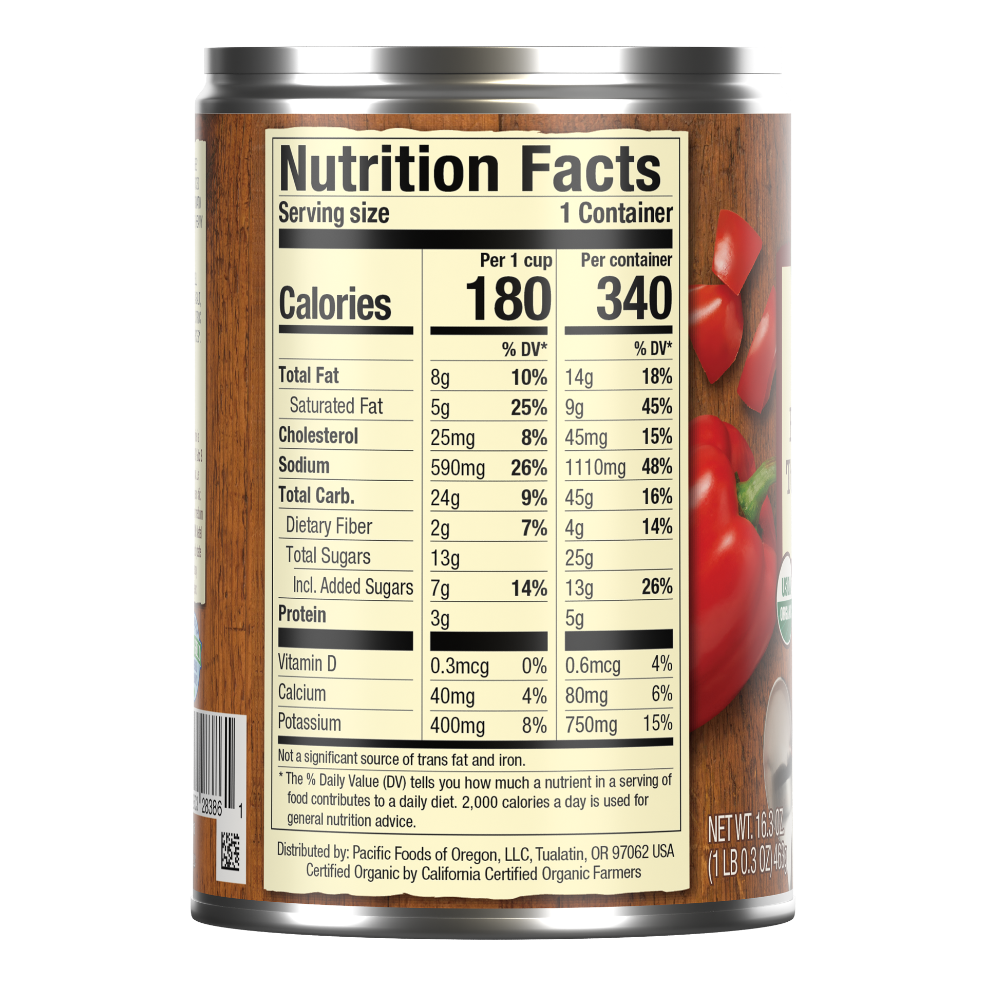 slide 3 of 5, Pacific Foods Organic Roasted Red Pepper and Tomato Bisque Soup, 16.3 oz Can, 16.3 oz