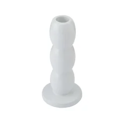 Elements Stoneware Taper Holder White Ball 6IN