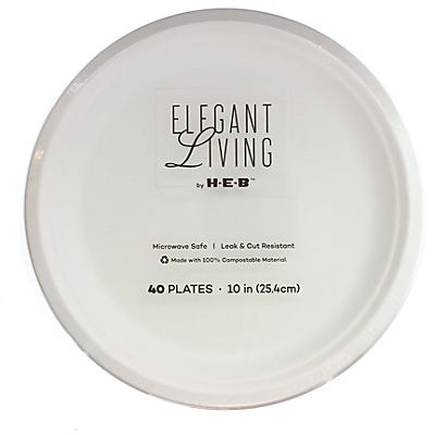 slide 1 of 1, H-E-B Elegant Living 10 Inch Plate, 40 ct