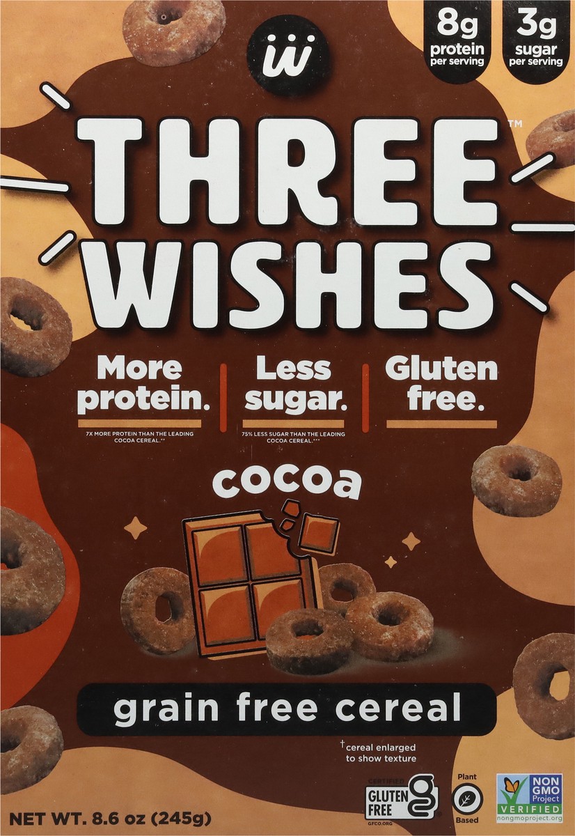 slide 8 of 9, Three Wishes Grain Free Cocoa Cereal 8.6 oz, 8.6 oz