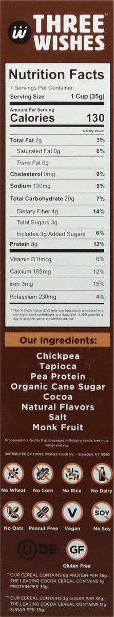 slide 4 of 9, Three Wishes Grain Free Cocoa Cereal 8.6 oz, 8.6 oz